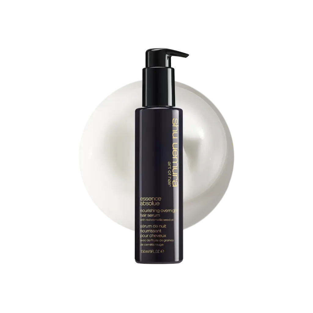 3474637156909_ShuUemura_EssenceAbsolue_150ml_NourishingOvernightHairSerum_FrontPackShot_1500x1500.webp