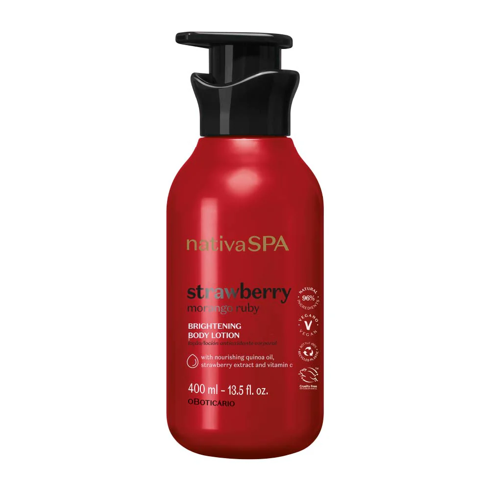 Loción hidratante corporal reafirmante Nativa Spa - Fresa madura